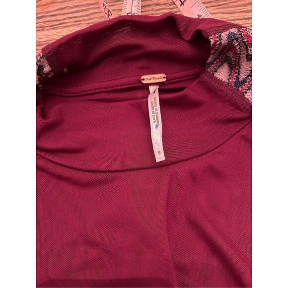 Free People Retro Contrast Sleeve Eve Top  size small - Picture 5 of 7
